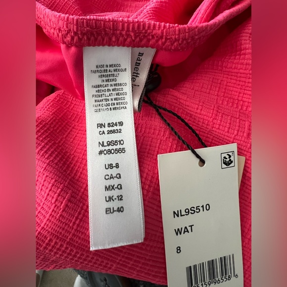 NWT  Nanette Lepore Women's High Leg Pink One Piece Swimsuit size 8 - Picture 13 of 16